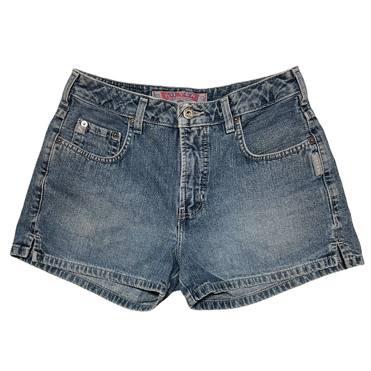 (29) silver jeans denim mini shorts