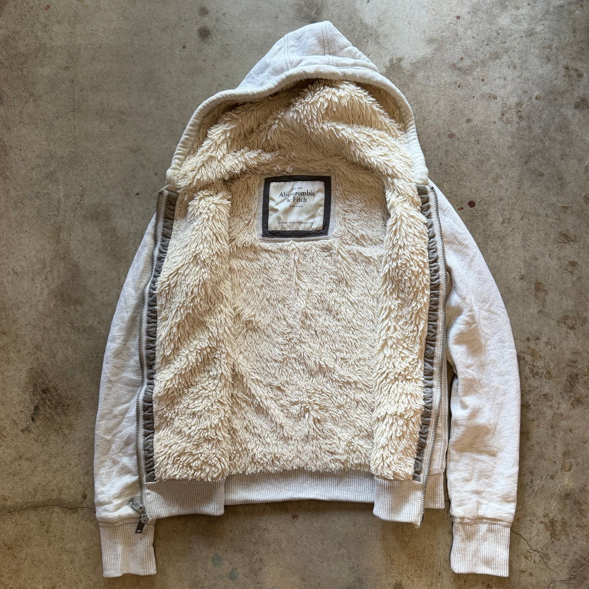 (XL) Abercrombie and fitch fur lined zip up hoodie