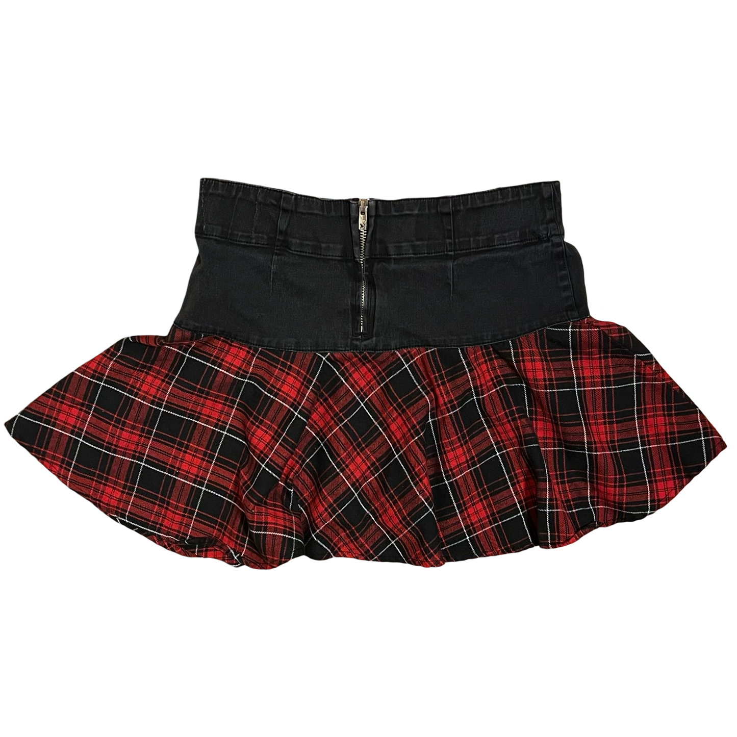 (S) tripp nyc plaid & black mini skirt