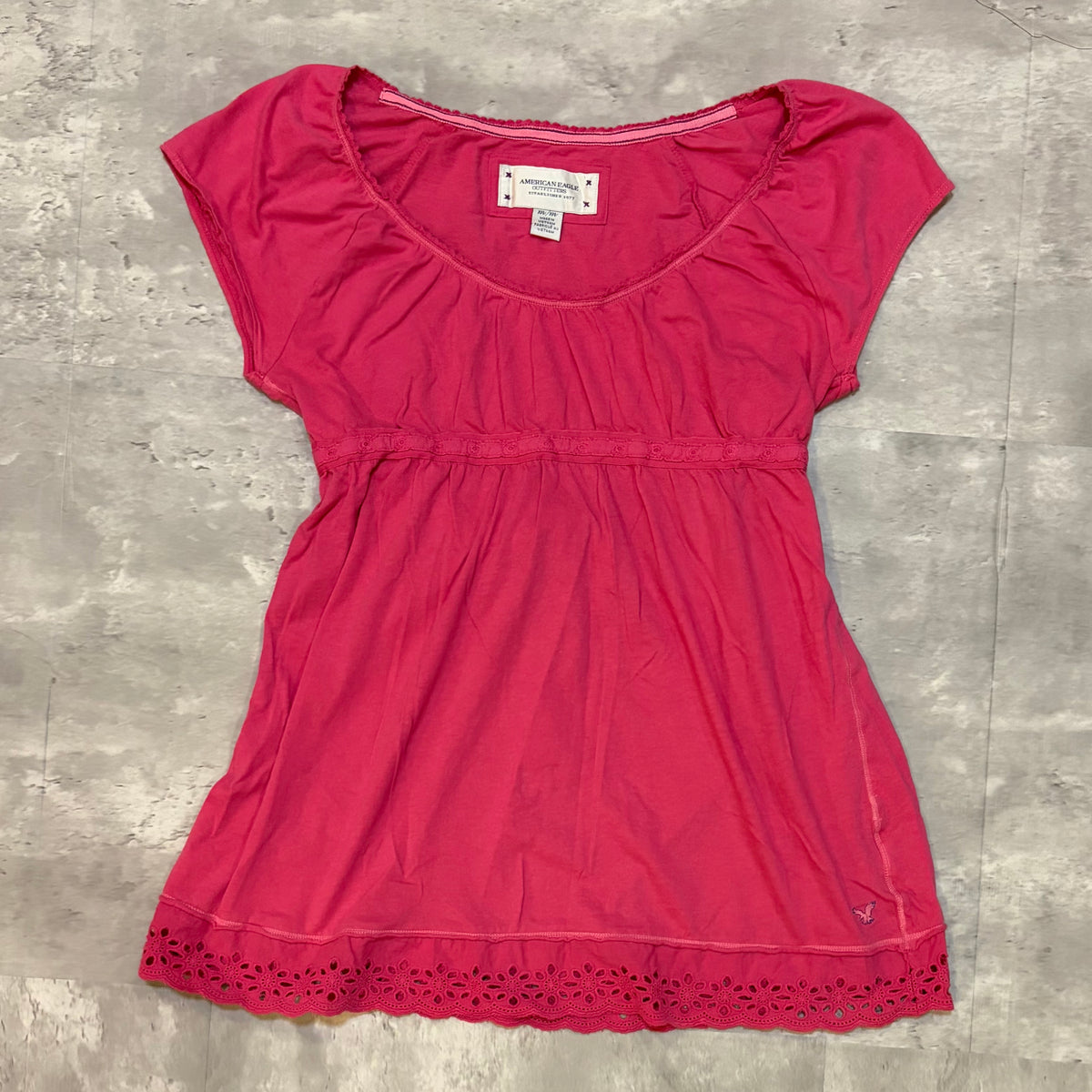 (M) ladies American eagle pink babydoll top