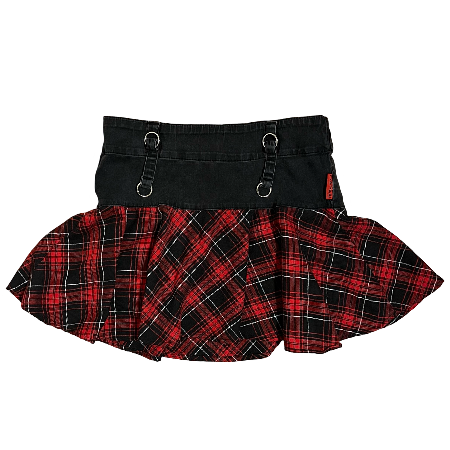 (S) tripp nyc plaid & black mini skirt