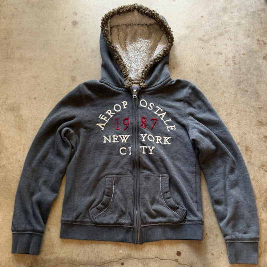 (L) ladies Aeropostale fur lined zip up