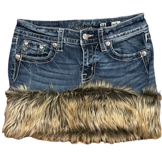 (28) miss me custom fur mini skirt