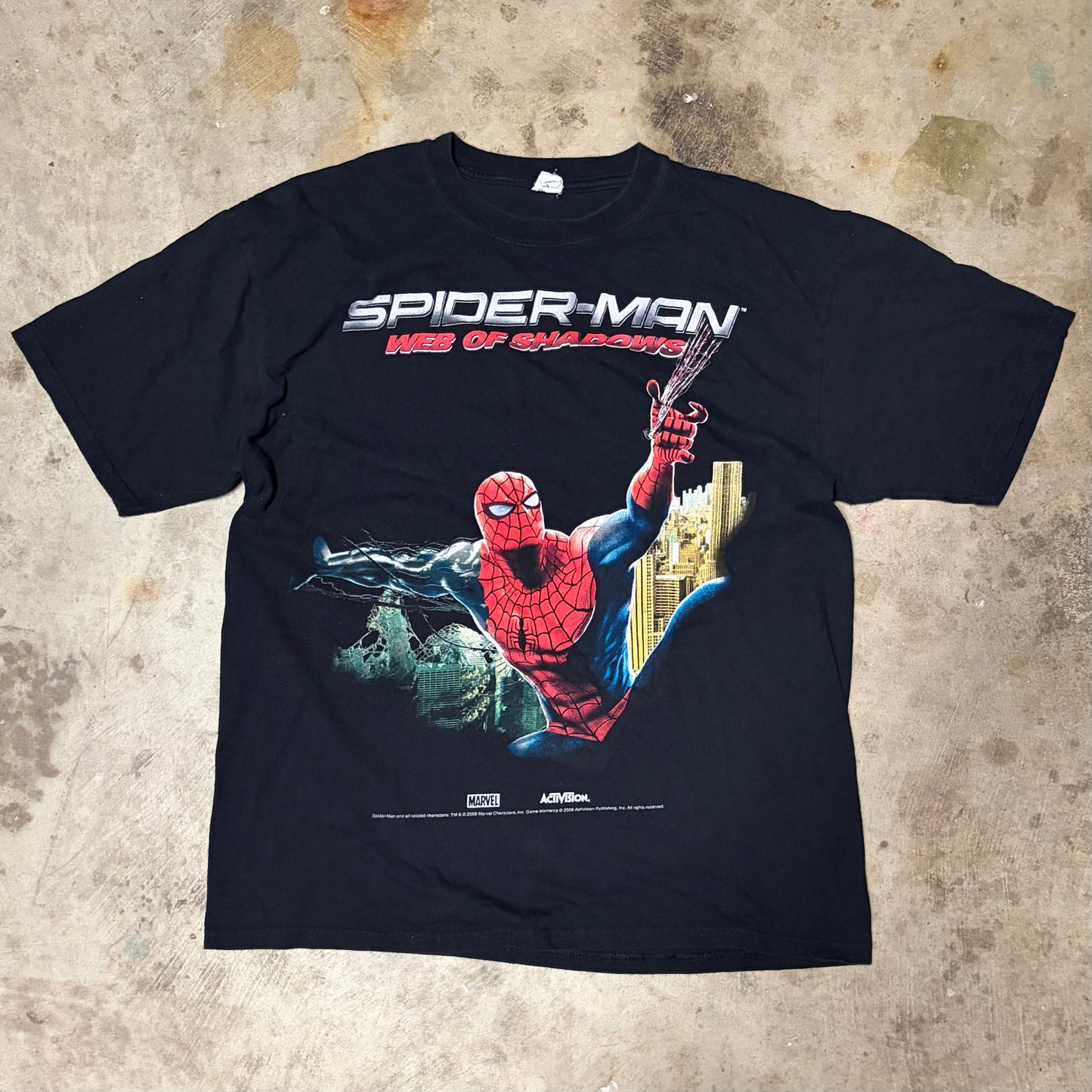 (XL) 2008 Spider-Man web of shadows tee