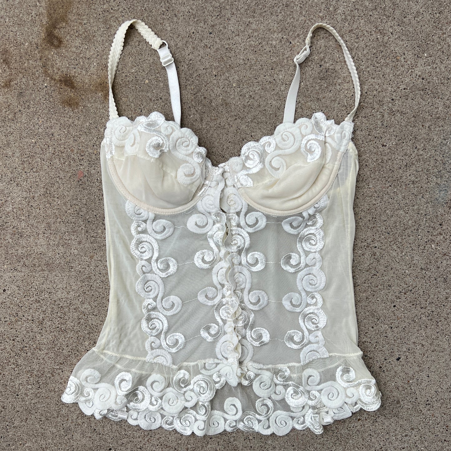 (L) Sheer corset top