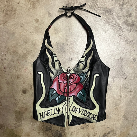(S) harley davdison rose vest