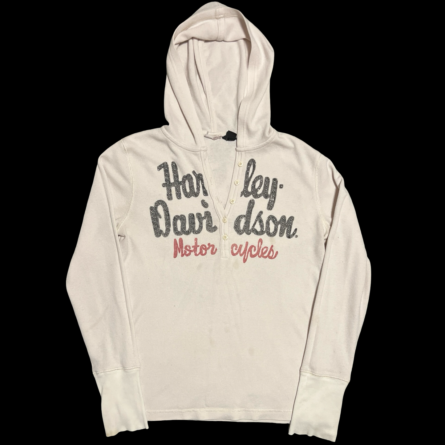 (L) harley davidson thermal long-sleeve hoodie