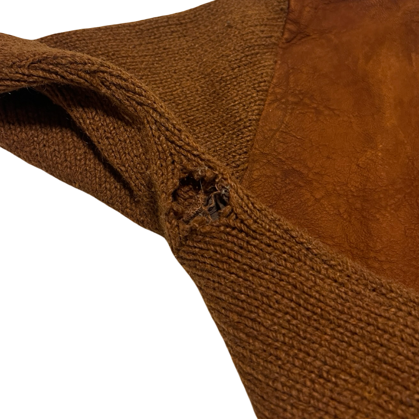 (L) brown wool cardigan