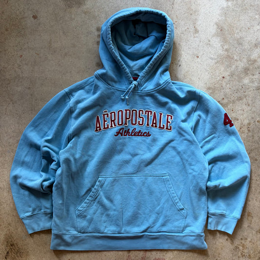 (L) Aeropostale athletics 45 baby blue hoodie
