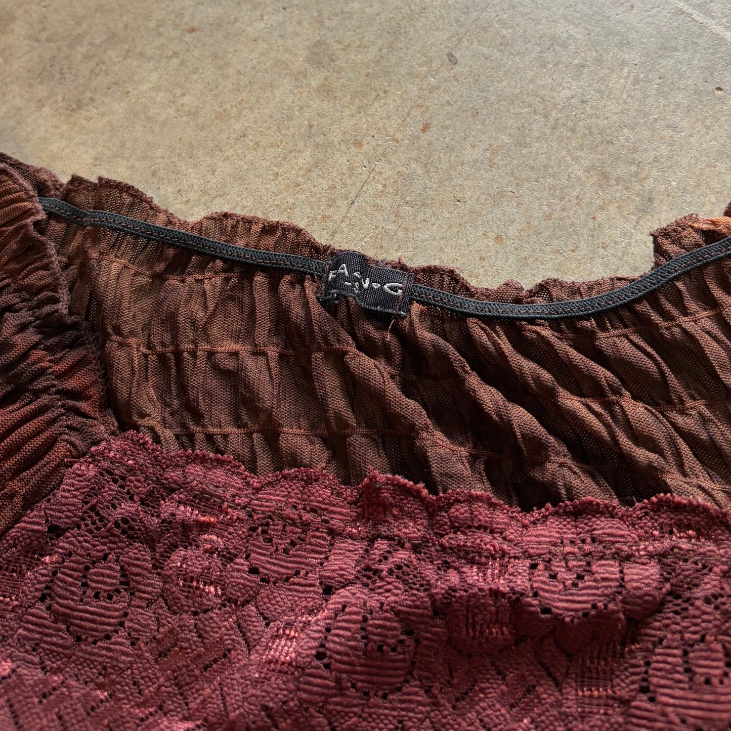 (S) fang semi sheer boho top