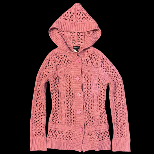 (M) takeout chunky pink sweater cardigan