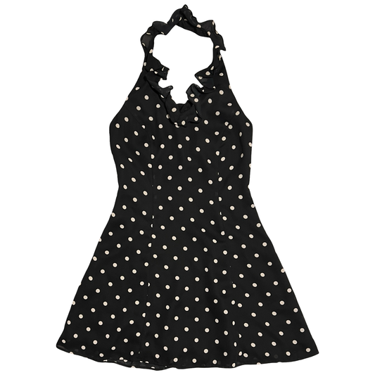 (7) blondie and me polka dot halter mini dress