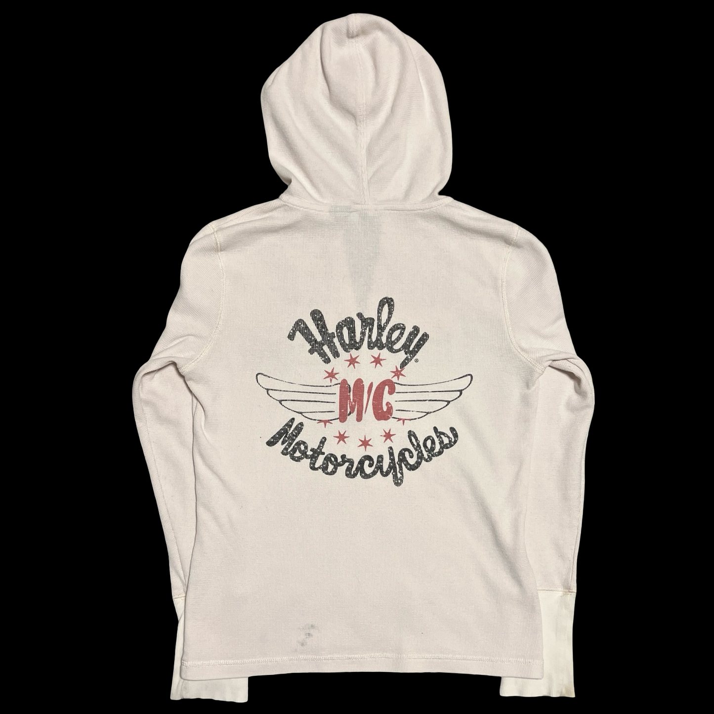 (L) harley davidson thermal long-sleeve hoodie