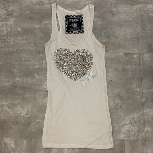 (S) ladies Victoria’s Secret beaded sequin heart tank