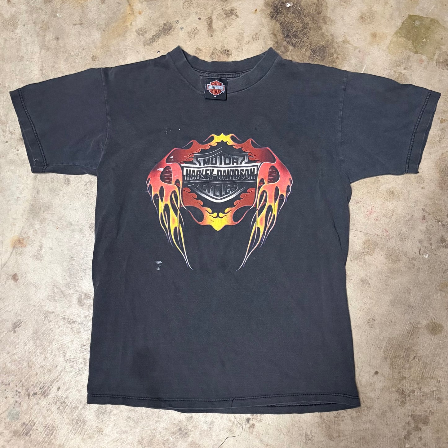 (M) Harley Davidson flame tee