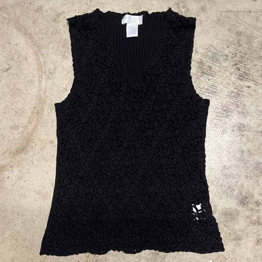 (petite M) worthington semi sheer knit tank