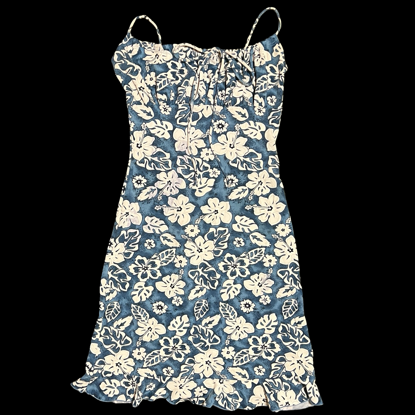(S) papaya hibiscus mini dress