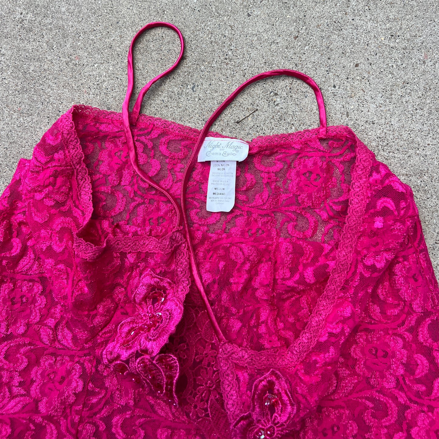 (M) cinema exoile sheer lace mini lingerie dress