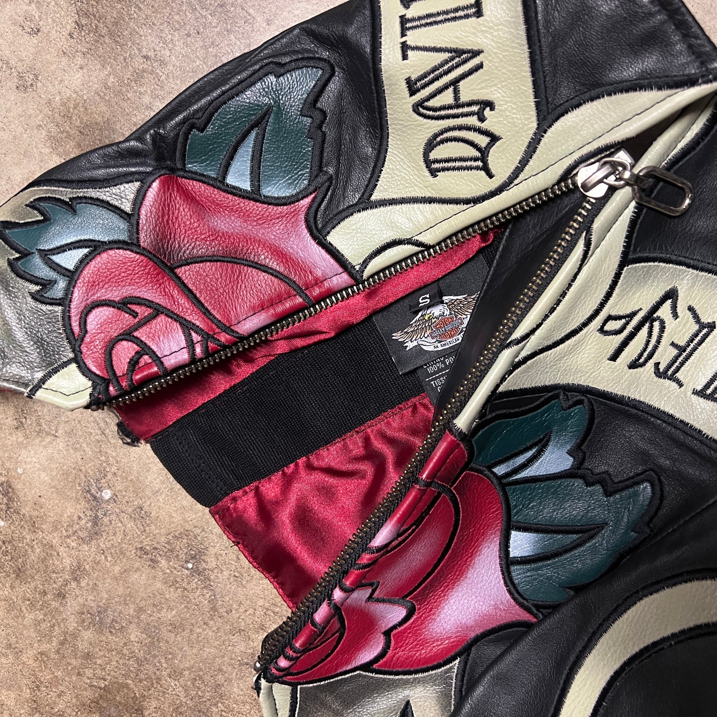 (S) harley davdison rose vest