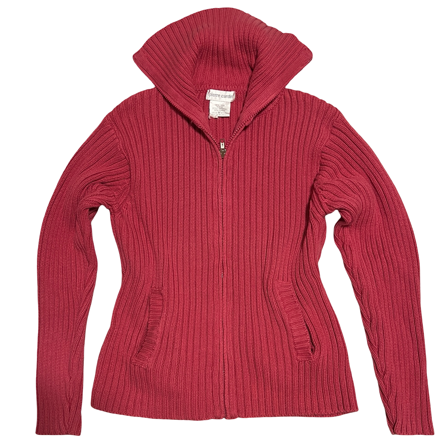 (M) pierre cardir pink sweater jacket