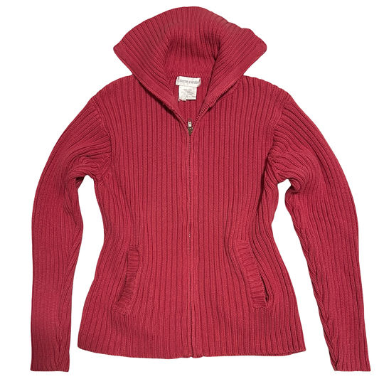 (M) pierre cardir pink sweater jacket