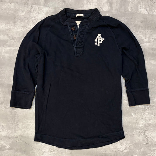 (M) Abercrombie & fitch navy blue muscle 3 quarter inch sleeve shirt